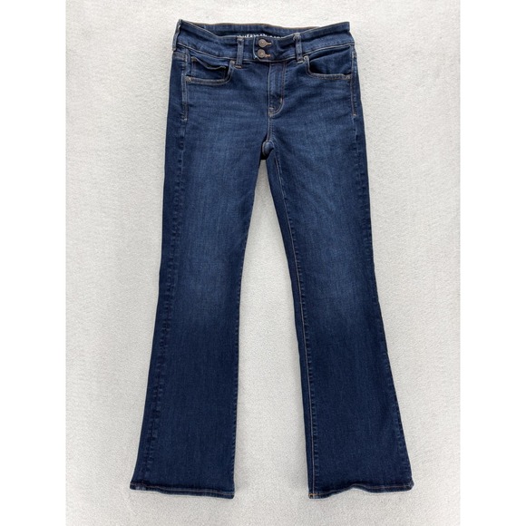 American Eagle Outfitters Denim - American Eagle Kick Boot Jeans Womens 8 Blue Medium Wash Mid Rise Stretch Denim